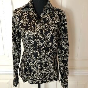 Black and Cream Print Etcetera Blouse